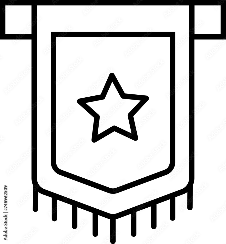 Obraz premium Line art illustration of medal con.