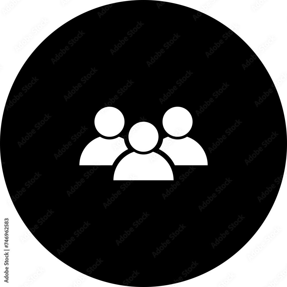 B&W illustration of user group icon. B&W illustration of user group icon.