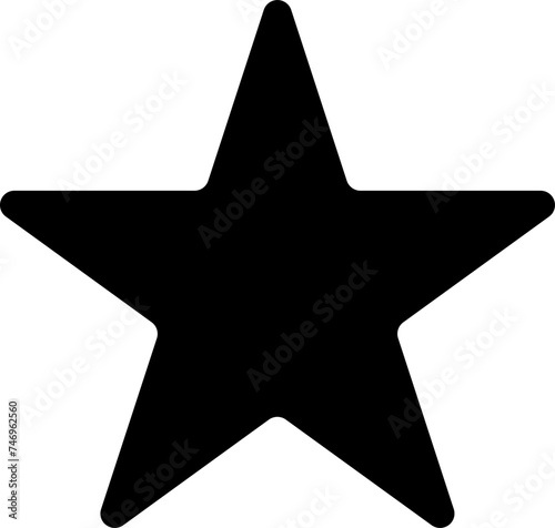 Flat style star icon in black color.