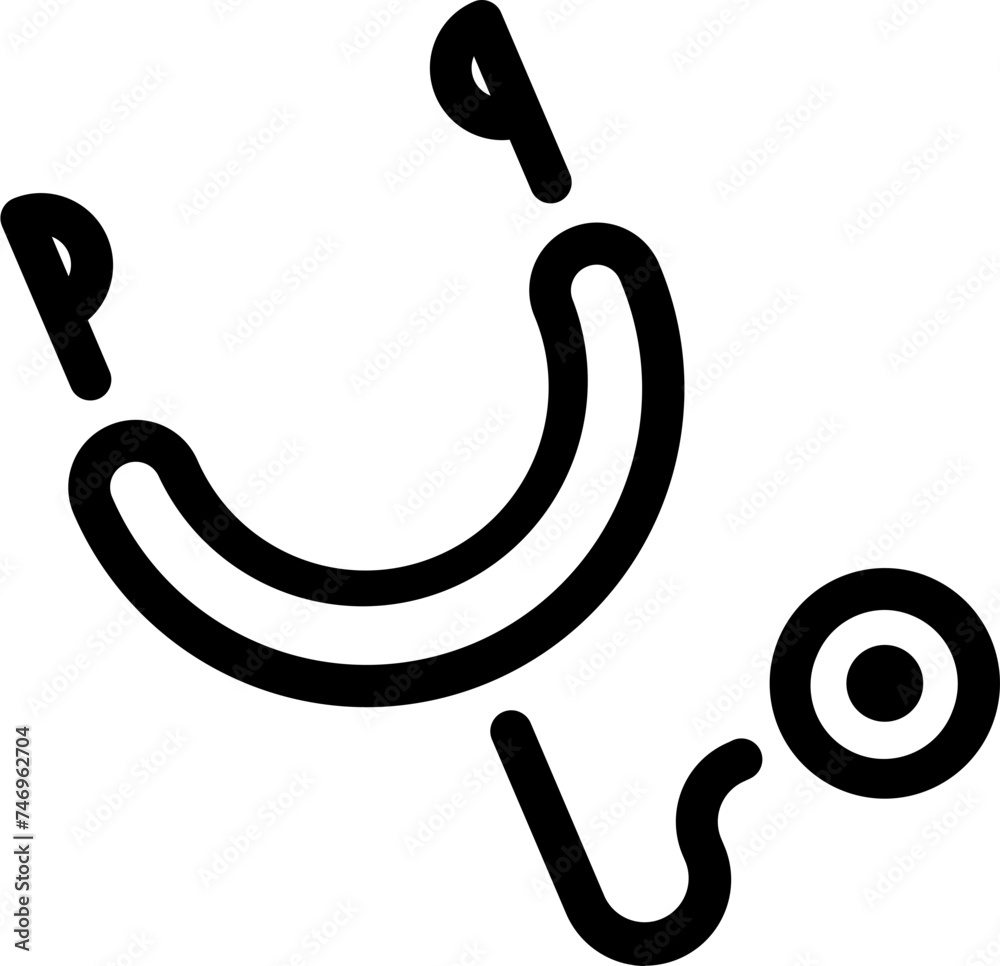 Vector illustration of stethoscope flat icon. Vector illustration of stethoscope flat icon.