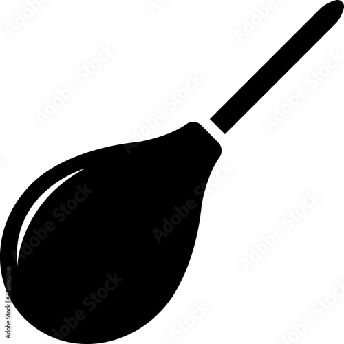 Illustration of pipette or enema icon in b&w color.