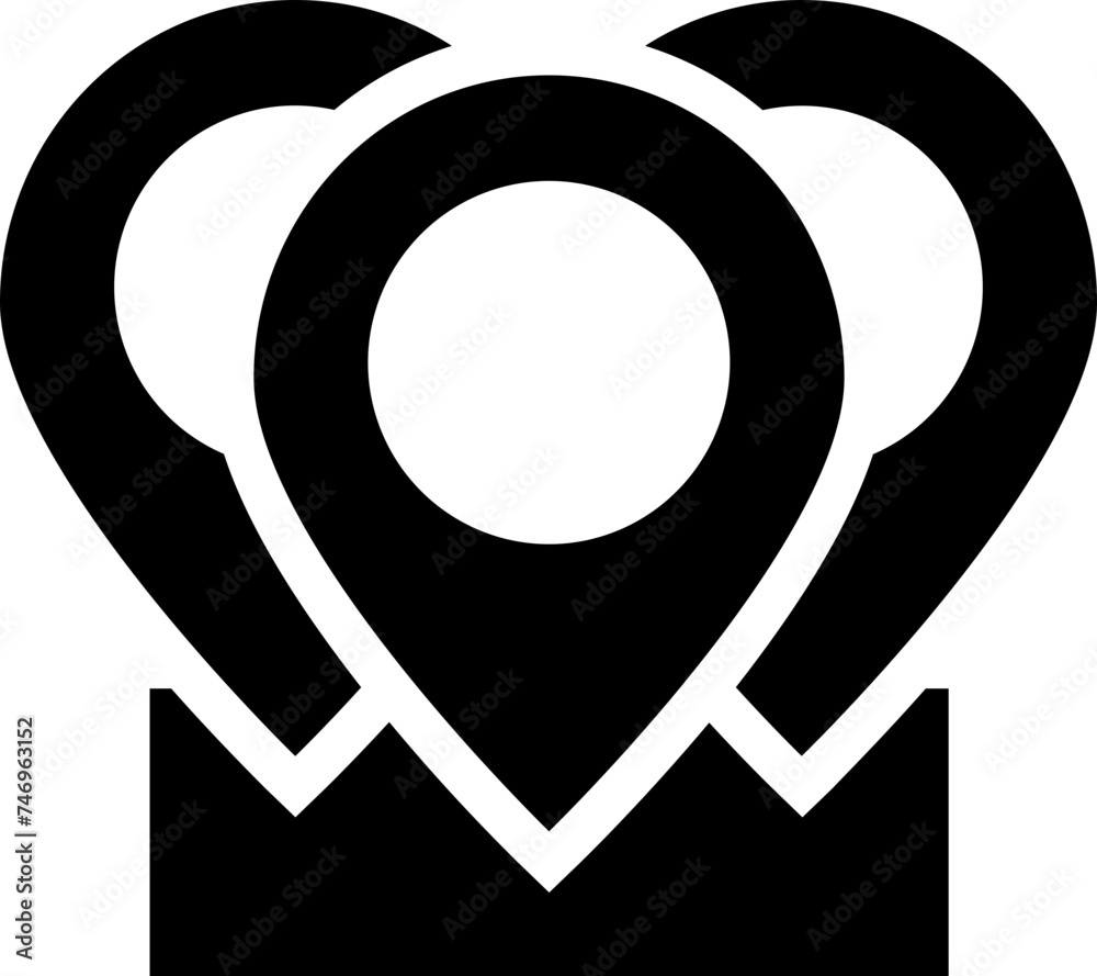 Illustration of map pointer icon. Illustration of map pointer icon.