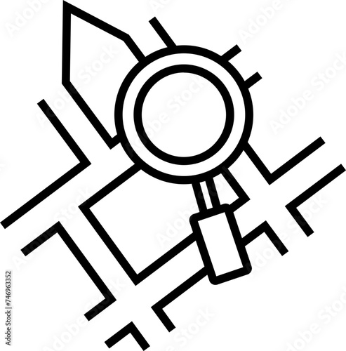 Searching roadway location tracking icon.