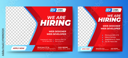 Recruitment Social Media Hiring Post Banner. vector