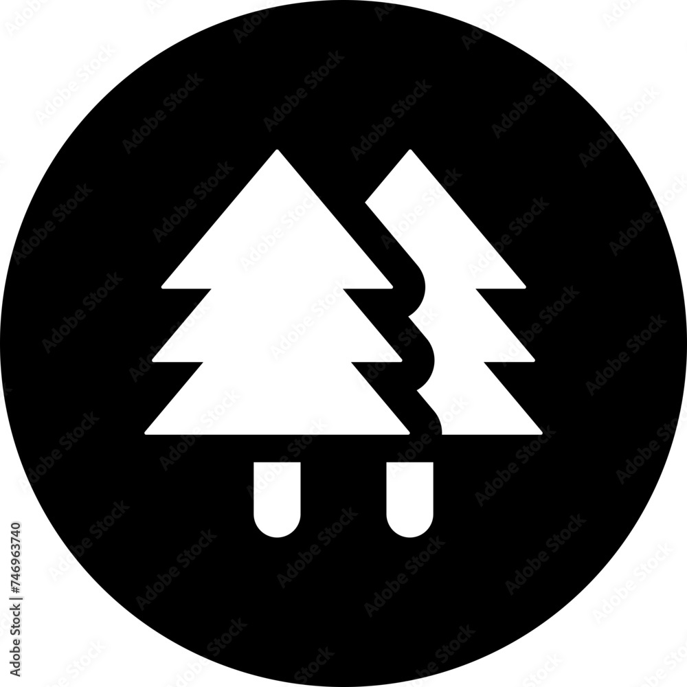 Glyph christmas trees icon in flat style. Glyph christmas trees icon in flat style.