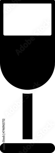 Glyph wineglass icon in flat style.