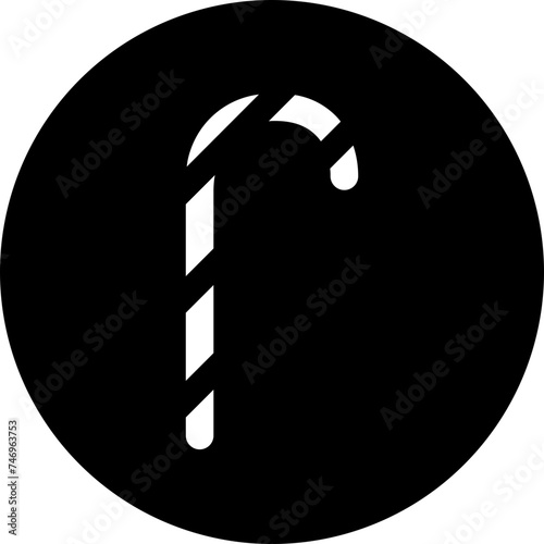 Illustration of candy stick glyph icon.