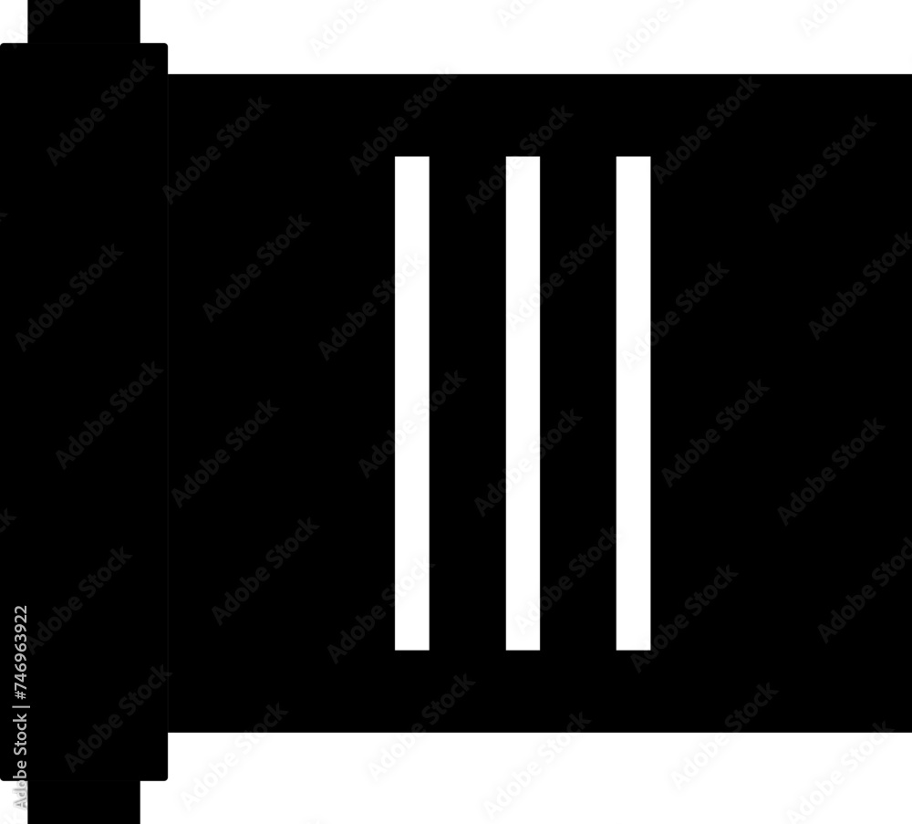 Flat style scroll letter icon in b&w color. Flat style scroll letter icon in b&w color.
