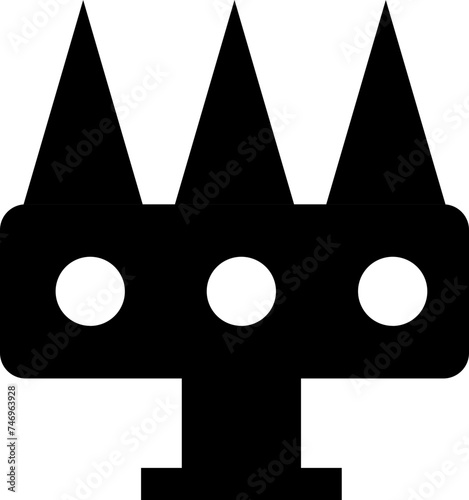 B&W brass knuckle icon or symbol.