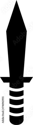 Isolated dagger icon in flat style.