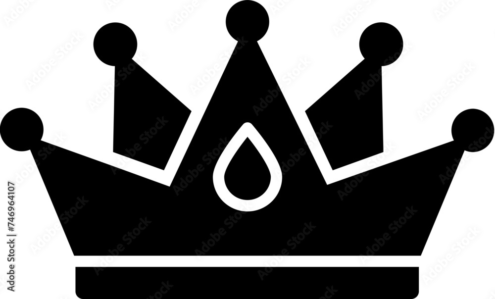Crown glyph icon in flat style. Crown glyph icon in flat style.