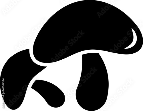 B&W illustration of mushroom icon.