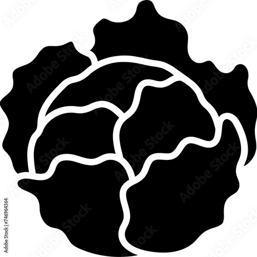 Flat style cabbage icon or symbol.