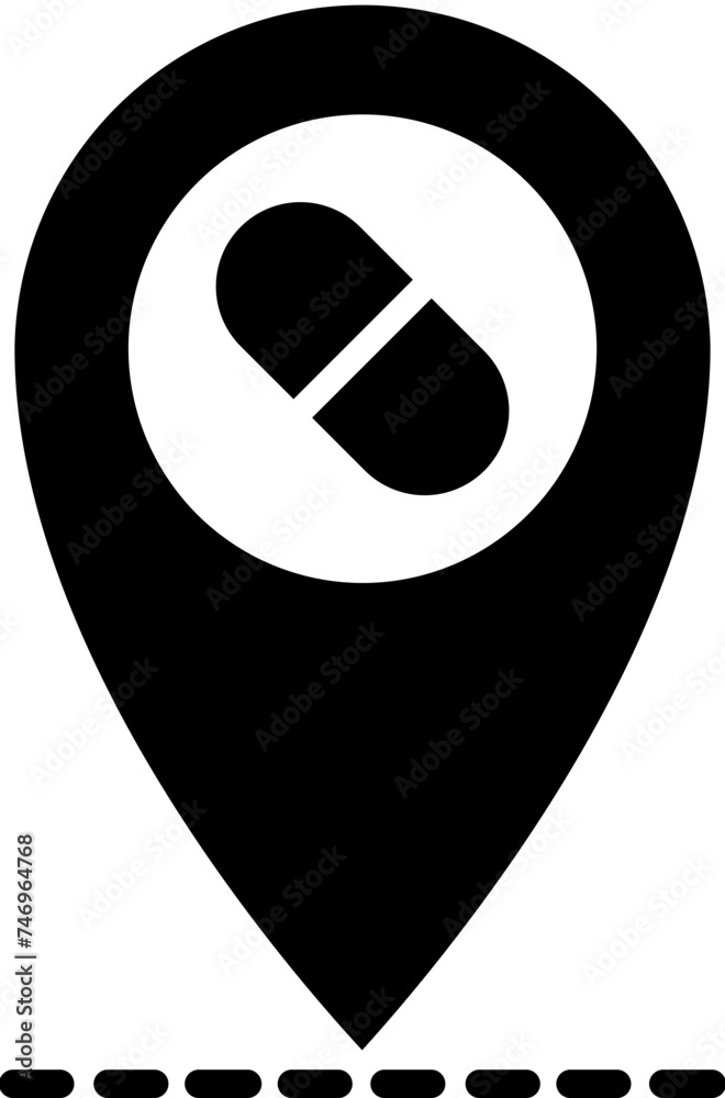 Location medicine center glyph icon or symbol. Location medicine center glyph icon or symbol.