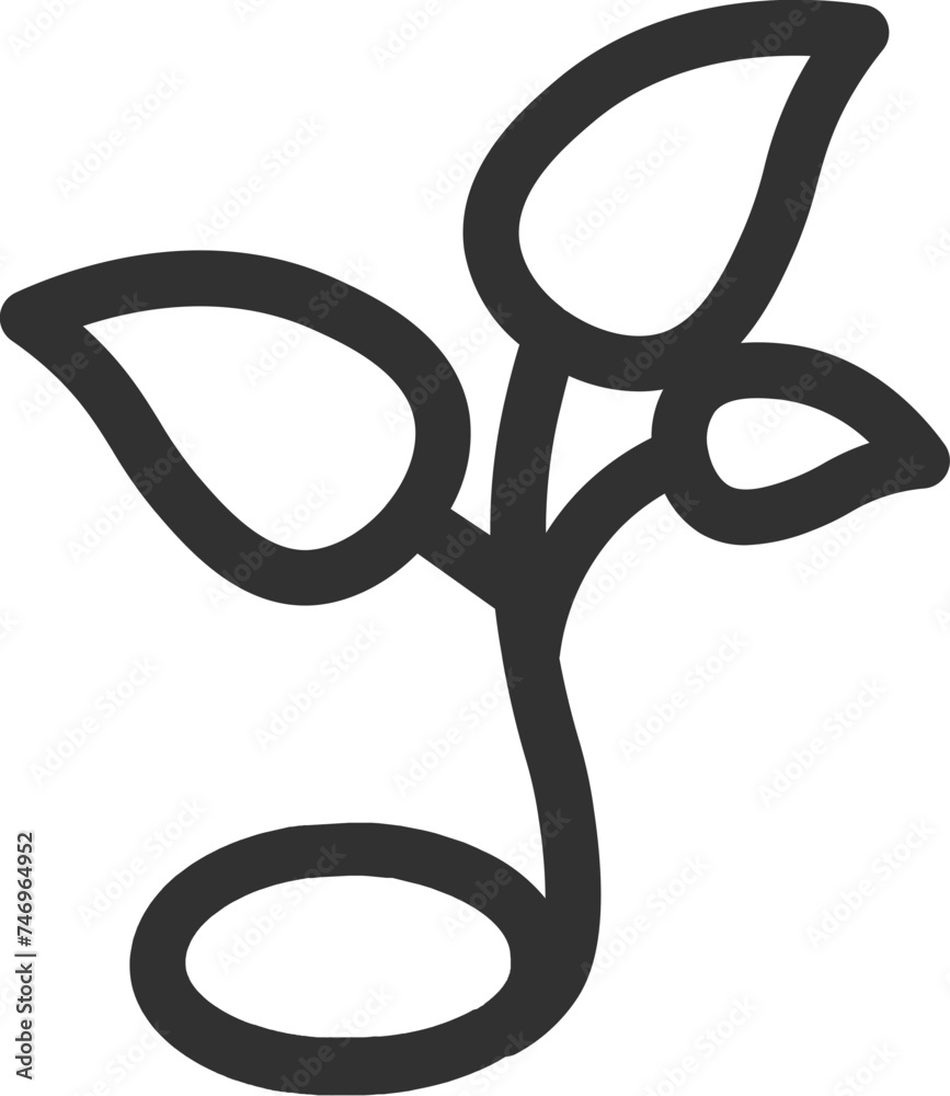 Illustration of plant icon in line art. Illustration of plant icon in line art.