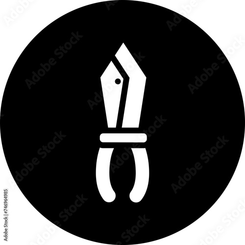 Hedge shears glyph icon or symbol.