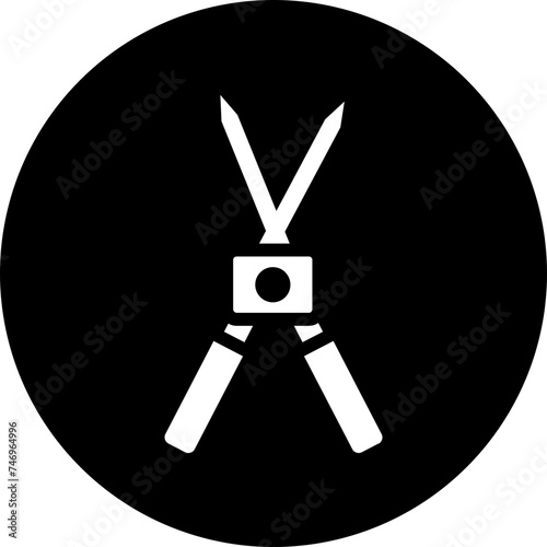 Hedge shears glyph icon or symbol.