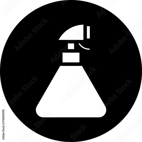 Spray bottle icon in b&w color.