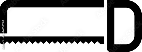 B&W illustration of saw icon.