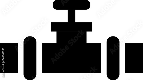 Main pipeline glyph icon or symbol.