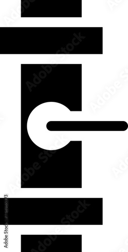 Pipe with valve glyph icon or symbol.