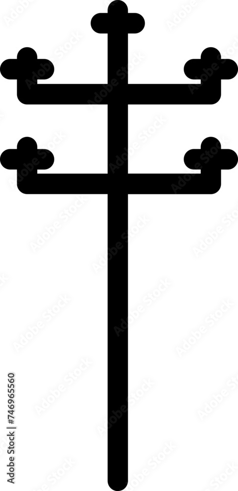 Electric pole icon in thin line art. Electric pole icon in thin line art.