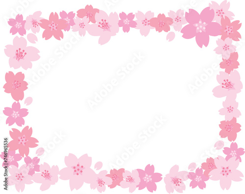 ピンクの桜の花のフレーム