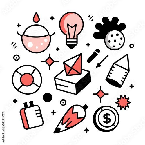 Elements of Dealing icons on white background