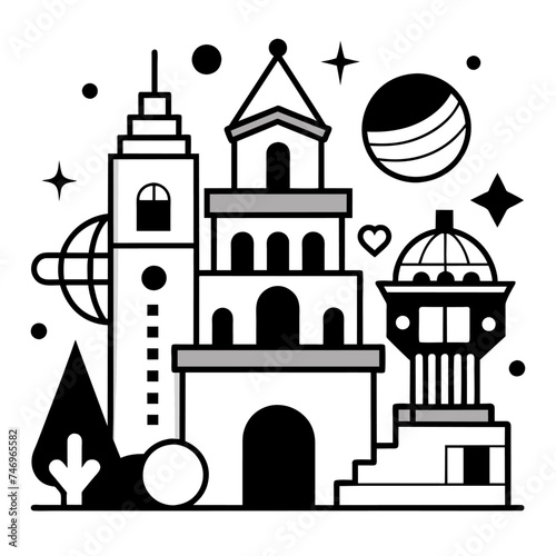 Architecture icon on white background