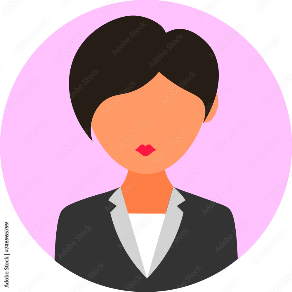 Flat style Business Woman Character icon. Flat style Business Woman Character icon.