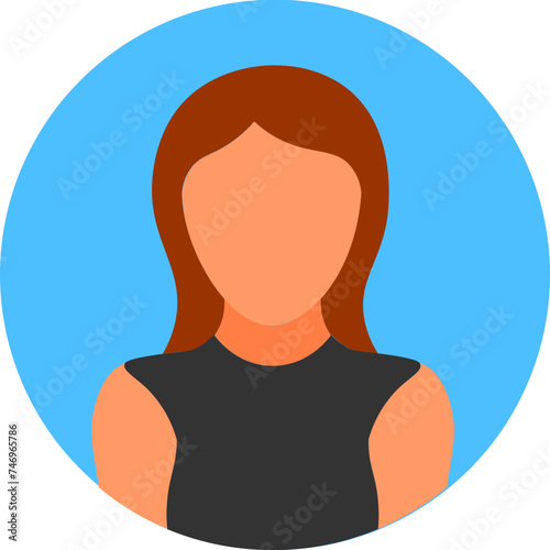 Faceless Young Woman Character icon.