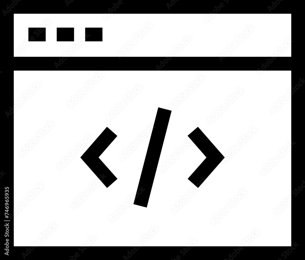Line art illustration of web programming icon. Line art illustration of web programming icon.