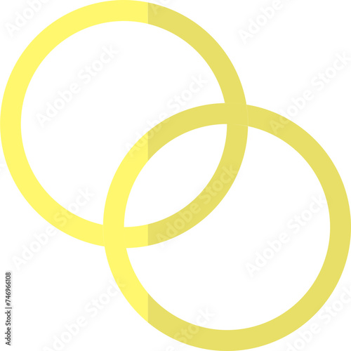 Wedding ring icon in yellow color.