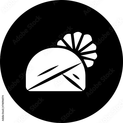 Illustration of turban glyph icon.
