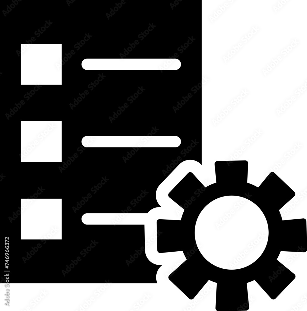 Document management icon in flat style. Document management icon in flat style.