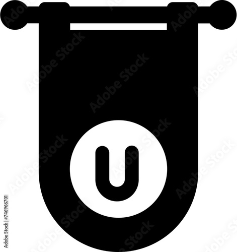 Illustration of gong glyph icon.