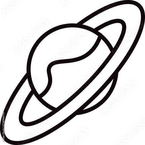 Flat style planet icon in line art. photo