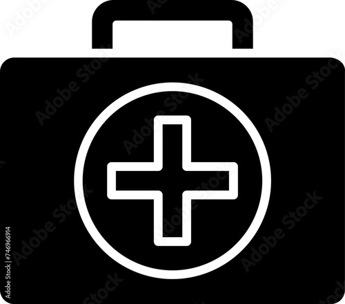 Illustration of first aid box icon.