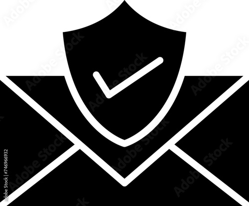 Confirmation security message or letter icon.