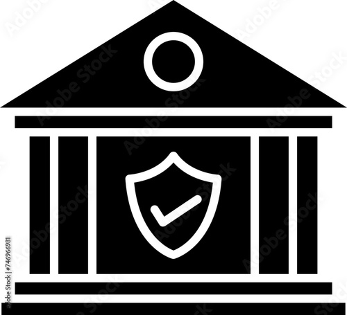 Bank insurance icon or symbol.