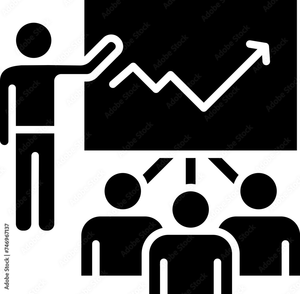 Presentation conference meeting glyph icon. Presentation conference meeting glyph icon.