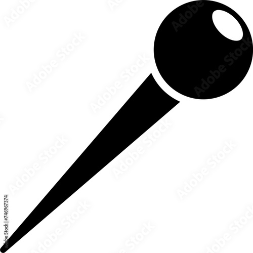Knitting needle glyph icon or symbol.