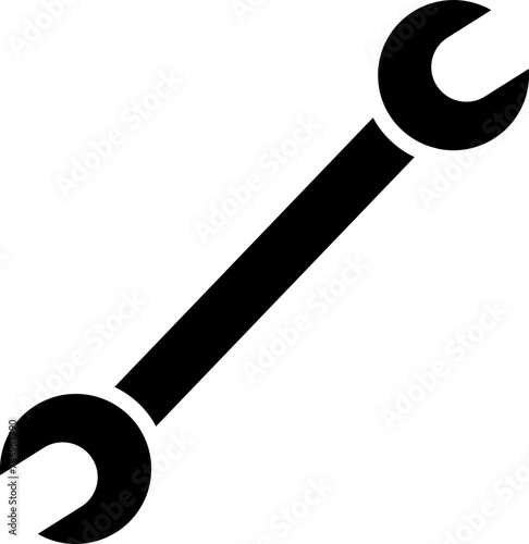 Wrench glyph icon or symbol.