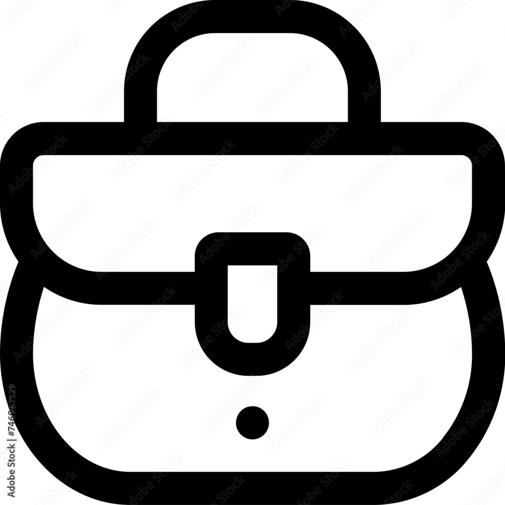 Isolated briefcase icon in line art.