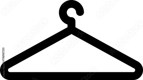 Isolated hanger icon in black color.