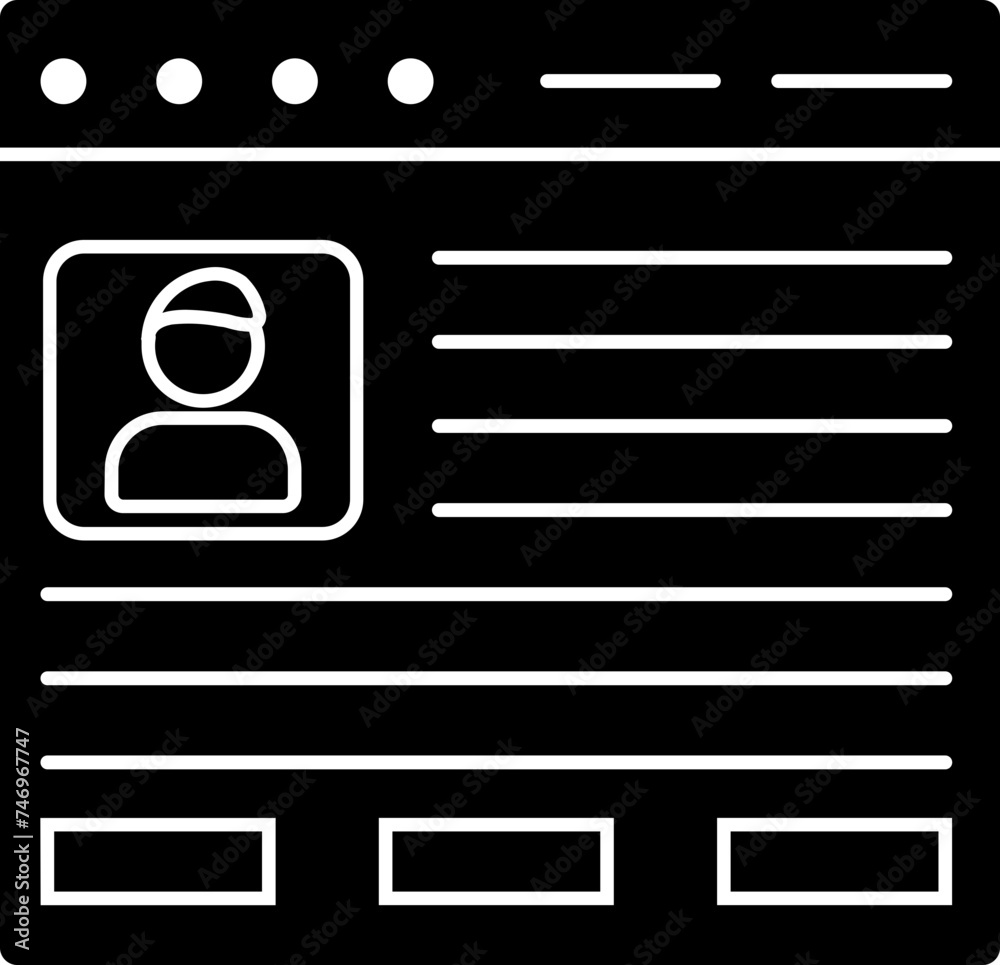 User profile icon in b&w color. User profile icon in b&w color.