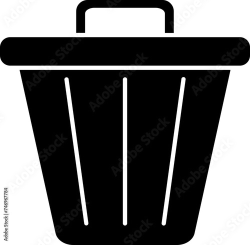 Illustration of delete icon in b&w color.