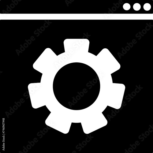 Setting web page or browser setup icon.