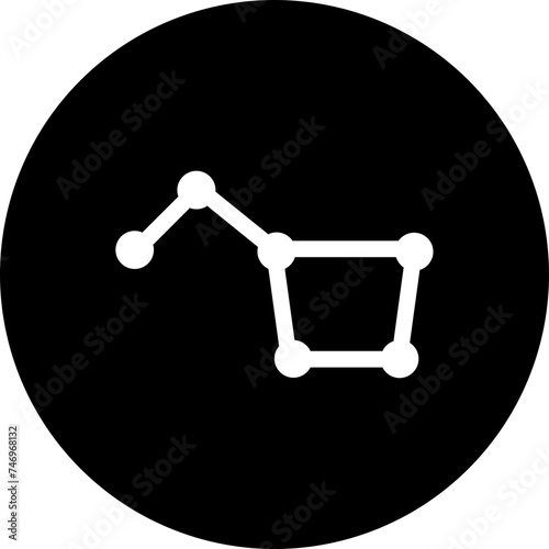 Big dipper glyph icon or symbol.