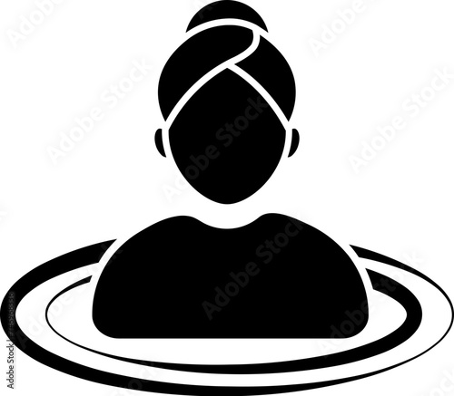 Claw bath in spa icon in flat style.